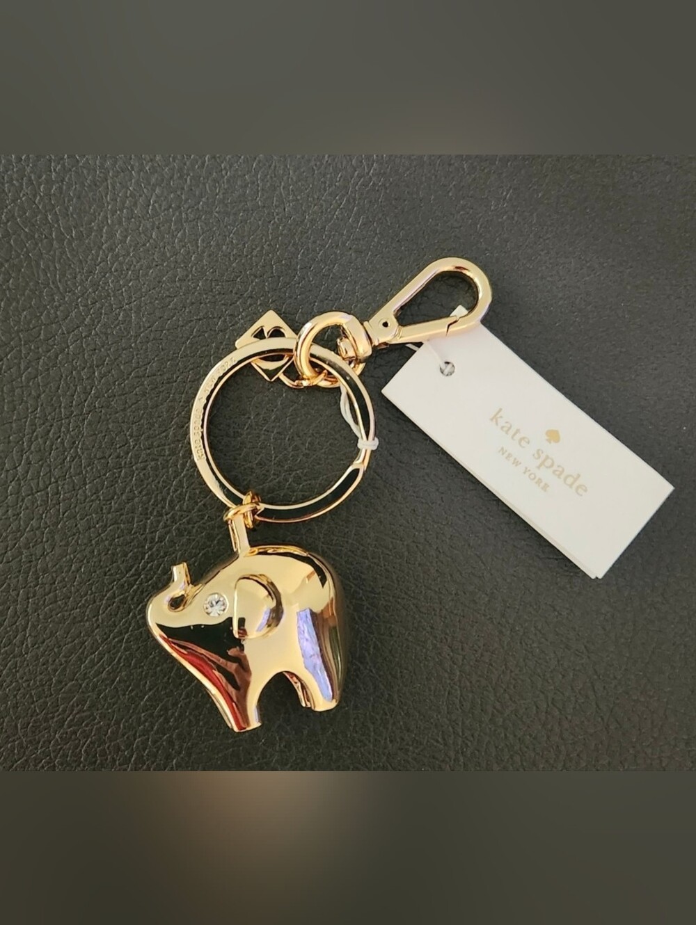 NWT Kate Spade Gold Elephant Keychain/Keyfob